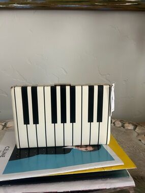 kate spade Black and White Piano Key Clutch